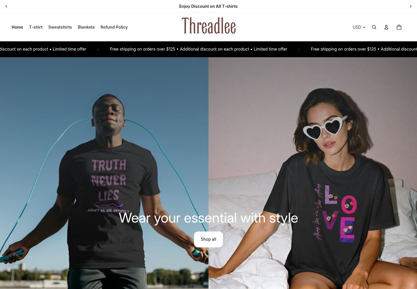 Threadlee homepage