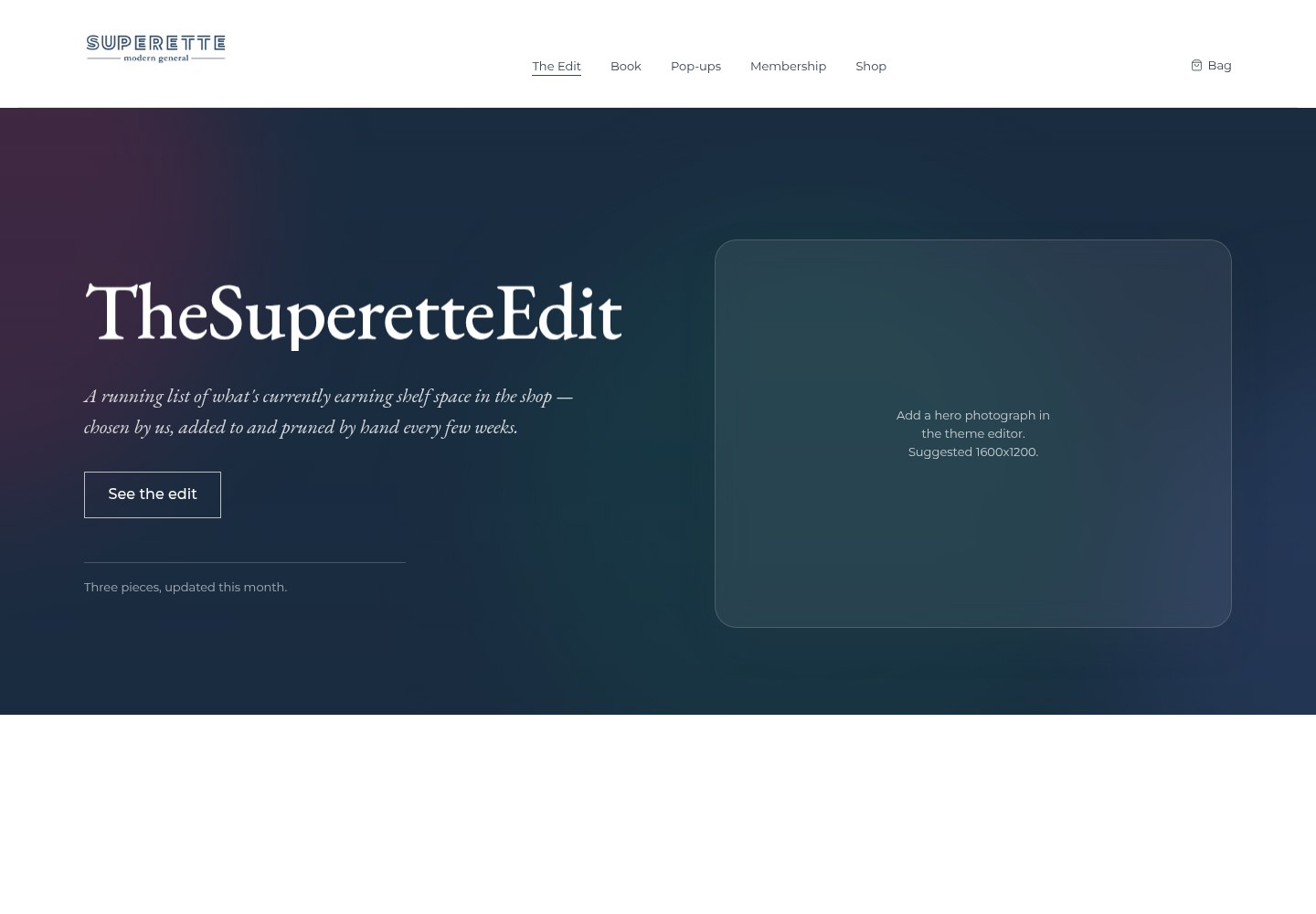 Superette homepage